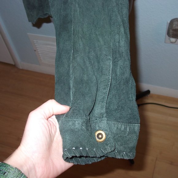 CAbi 143 Size XL 100% Leather Green Shirt Jacket - Picture 6 of 8